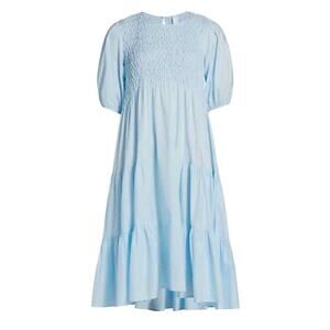 MERLETTE Vallarta Tiered Midi Dress Powder Blue Size XS